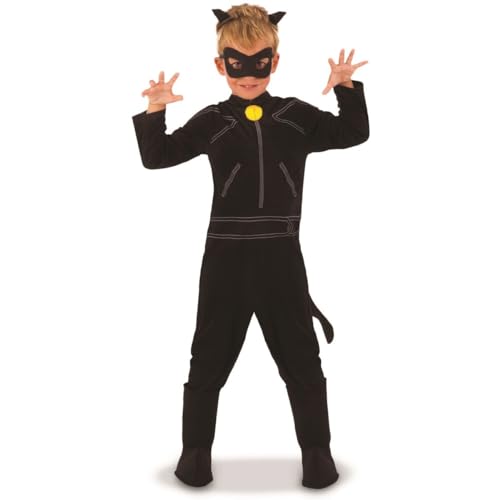Rubies Kostüm für Kinder, „Cat Noir“ aus „Ladybug“ Modern XL (9-10 años) Schwarz von Rubie's