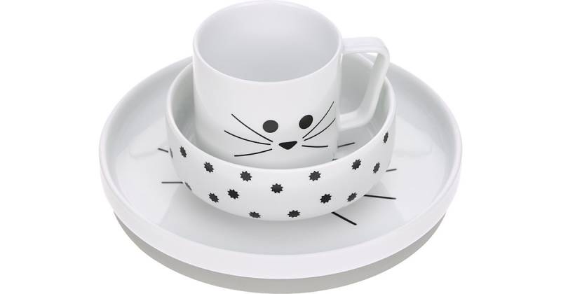 Kindergeschirrset Little Chums Cat, 3-tlg. weiß von Lässig
