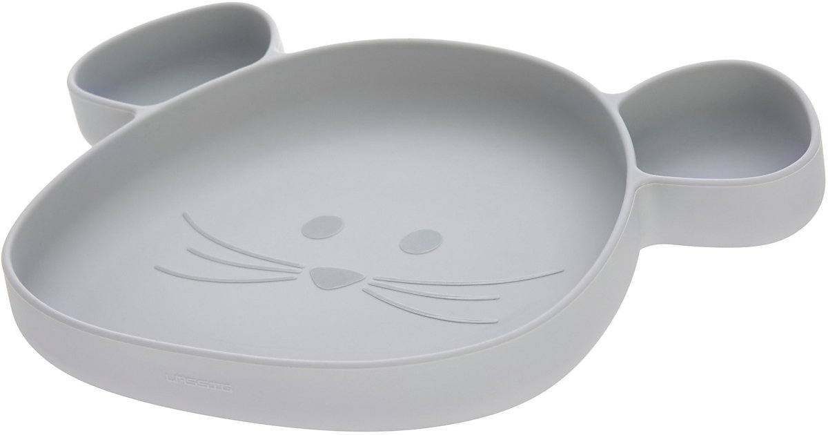 Kinderteller Little Chums Mouse grey, Silikon grau Kinderteller Little Chums Mouse grey, Silikon grau von Lässig