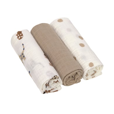 LÄSSIG Mulltücher L 3er Pack Little Mateys Royal blau 85 x 85 cm von Lässig