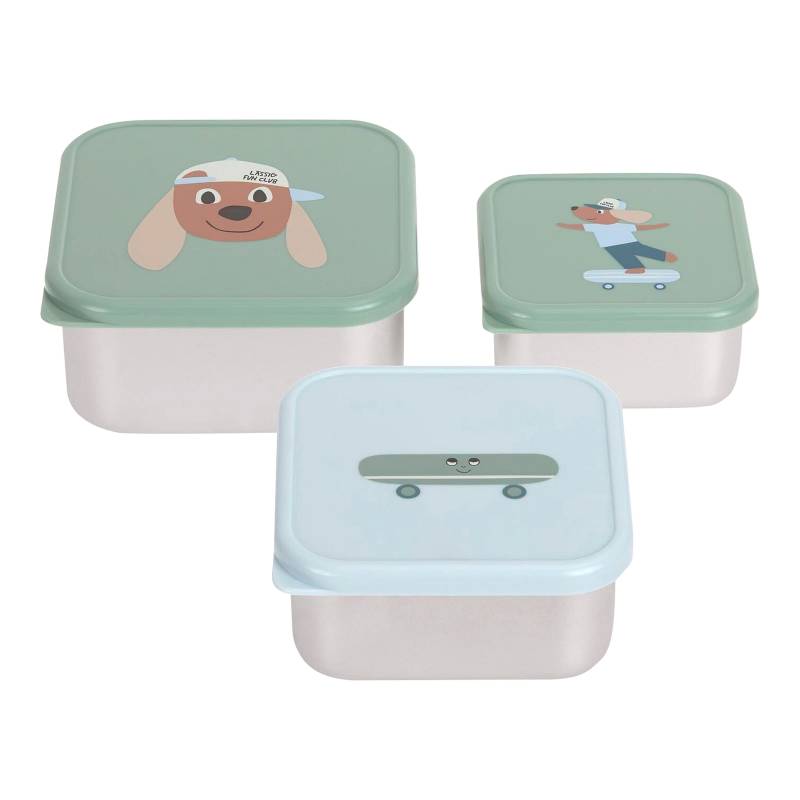 Lässig 3-tlg. Snackboxset aus Edelstahl von Lässig