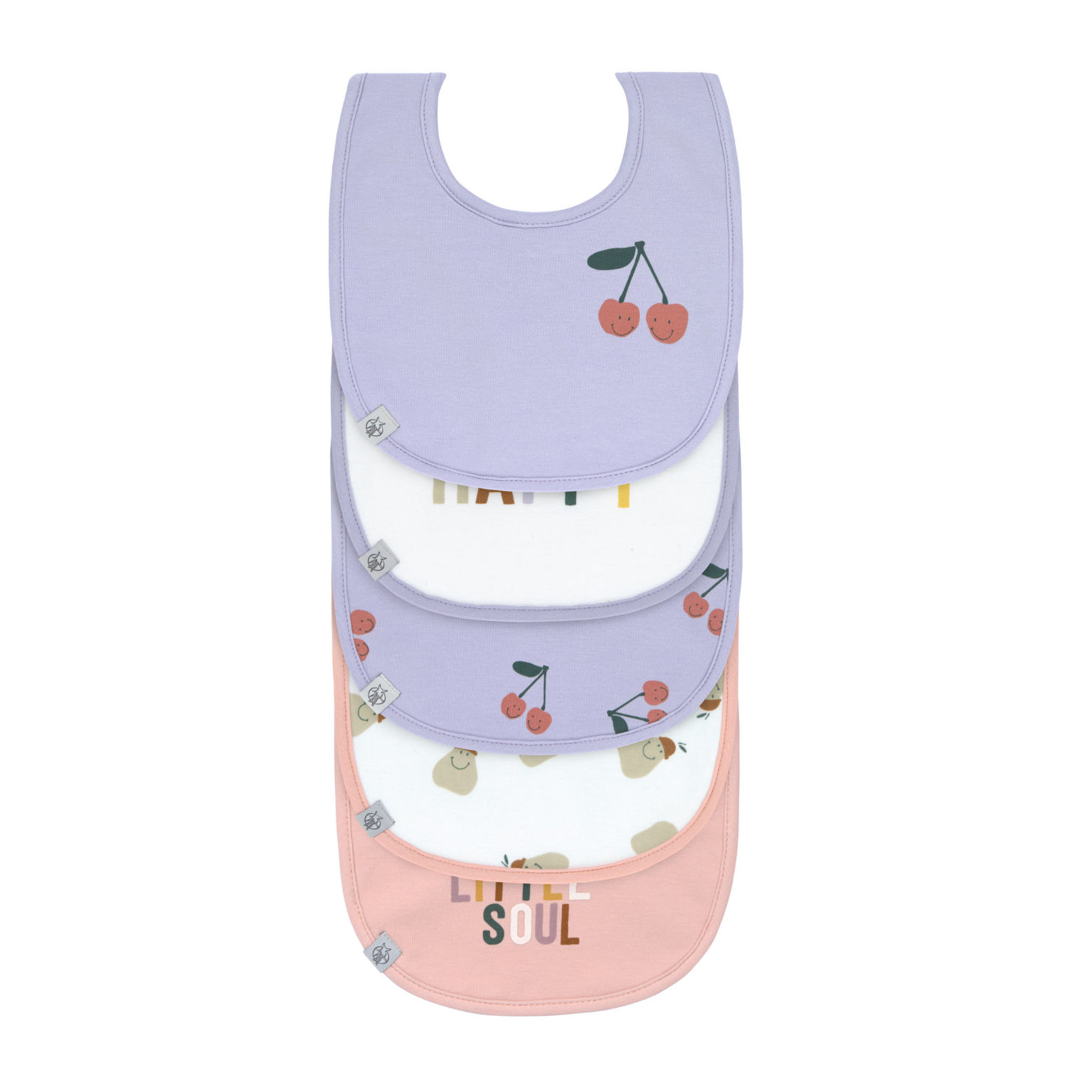 Lässig - Wasserdichte Lätzchen 5er Set "Kirsche" lila von Lässig