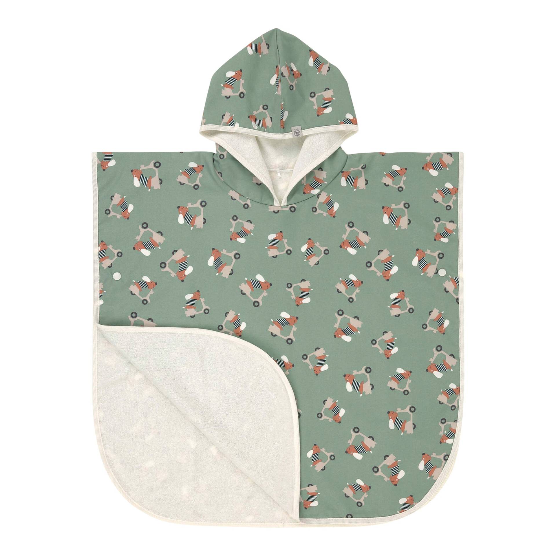 Lässig Wende-Badeponcho Dackel Roller gruen | mehrfarbig von Lässig