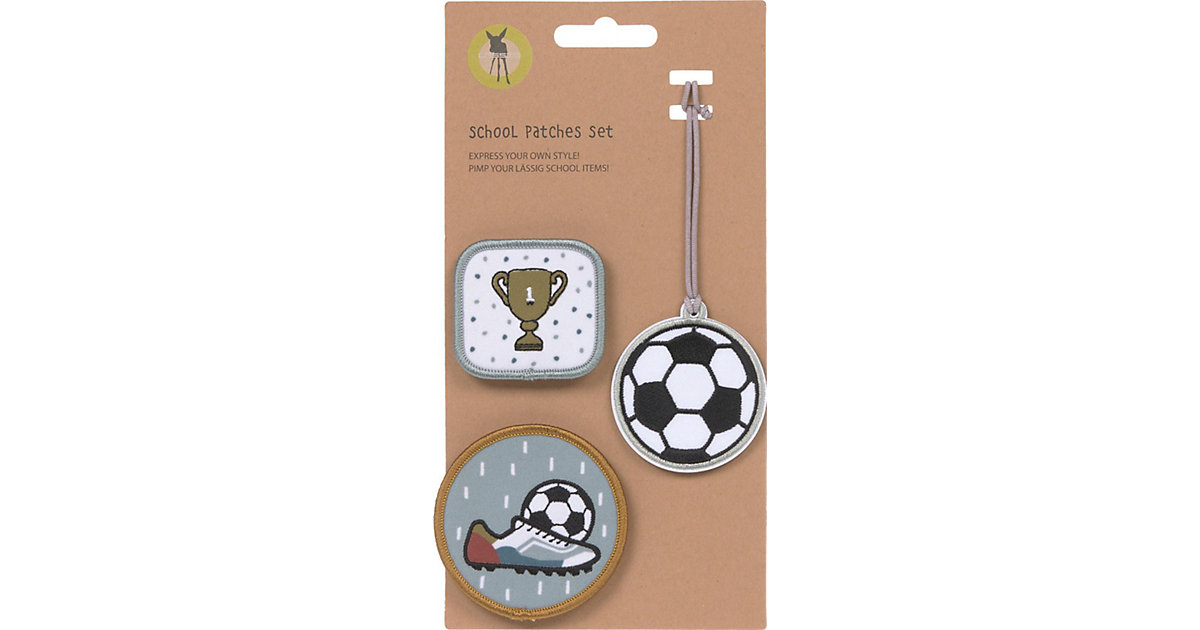 Patches-/Anhängerset Schulranzen & Taschen Football, 3-tlg. metallicblau Kinder Patches-/Anhängerset Schulranzen & Taschen Football, 3-tlg. metallicblau Kinder von Lässig