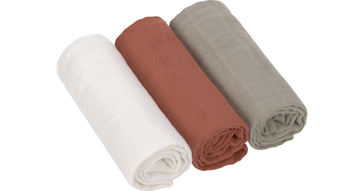 Mulltuch/Spucktuch olive/milky/rust, 60 x 60 cm, 3 Stück mehrfarbig Modell 1 Mulltuch/Spucktuch olive/milky/rust, 60 x 60 cm, 3 Stück mehrfarbig Modell 1 von Lässig