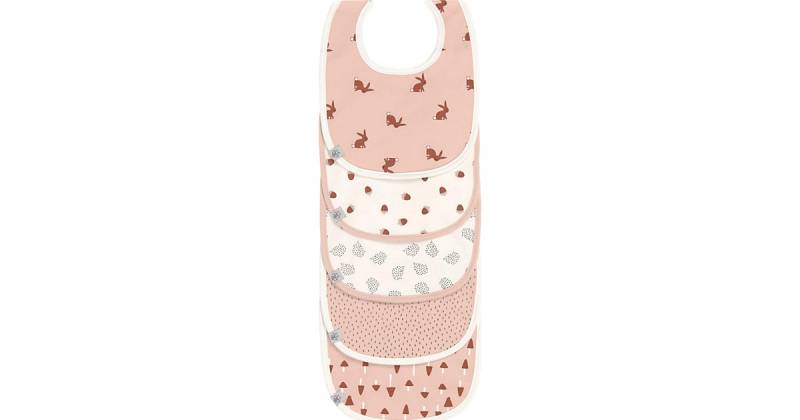 Lätzchen Little Forest Rabbit, mit Klettverschluss, 5 Stück rosa-kombi von Lässig