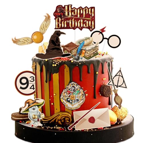 Lahe Magier Tortendeko Set für Geburtstag - Wizard Kuchen Deko für Junge Mädchen Birthday Party Dekoration - Magical Wizard (11 Stück) von Lahe