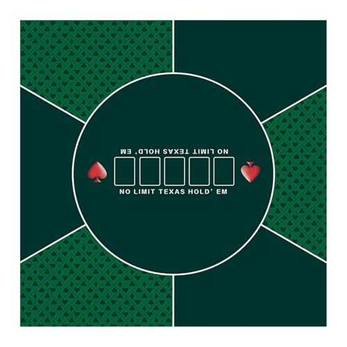 LaiEr 60/80/100/120/140/160cm Quadratische Poker Matte Texas Hold'em Poker Gummimatte Poker Topper für Tische Faltbare Tragbare Poker Tischplatte Layoutw für Poker Spiele Blackjack Casino(160 * 160cm) von LaiEr