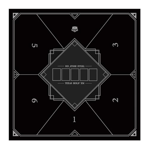 LaiEr 60/80/100/120/140/160cm Quadratische Poker Matte Texas Hold'em Poker Gummimatte Poker Topper für Tische Faltbare Tragbare Poker Tischplatte Layoutw für Poker Spiele Blackjack Casino(80 * 80cm) von LaiEr