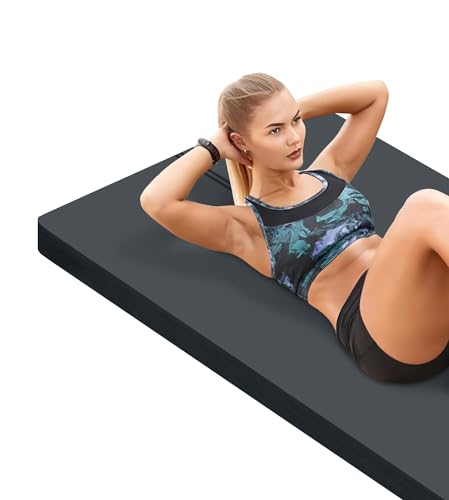 LaiEr Große Yogamatte -15mm Dicke Übungsmatte Fitnessmatte für Fitnessstudio,Yoga,Pilates,Stretching und Bodenübungen für Frauen und Männer mit kostenloser Tragetasche und Klettband(183X80cmX15mm) von LaiEr