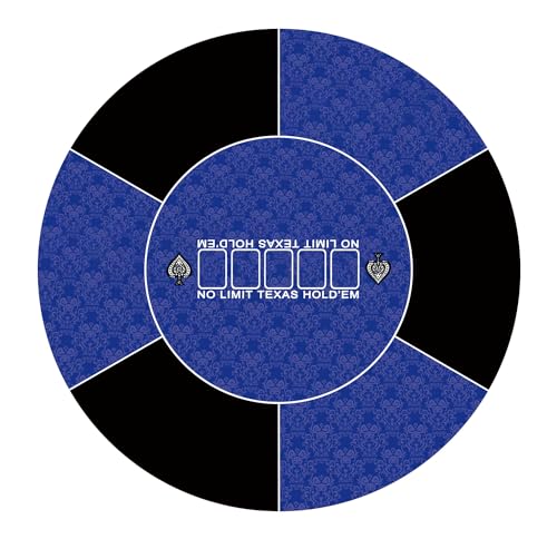 LaiEr Runde Poker Matte, 24/31/47/55 Zoll 6-8 Person Texas Poker Gummimatte, Faltbare Tischplatte, tragbare Poker Tischplatte, geeignet für Poker Spiele, Blackjack, Casino Layout, mit Tragetasche von LaiEr