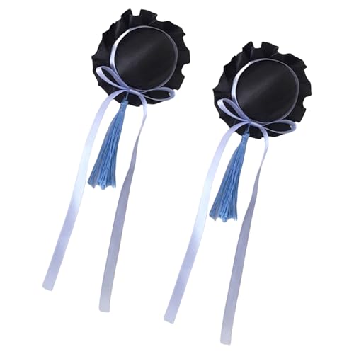 Fransen Bowknot Hair Buns Haarclip Für Frauen Cosplay Party Kostüm Clip Halloween Kopfbedeckung Rollenspiel Rollenspiel Maid Kopfstückhaarverzierung von Laikoutd