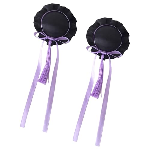 Fransen Bowknot Hair Buns Haarclip Für Frauen Cosplay Party Kostüm Clip Halloween Kopfbedeckung Rollenspiel Rollenspiel Maid Kopfstückhaarverzierung von Laikoutd