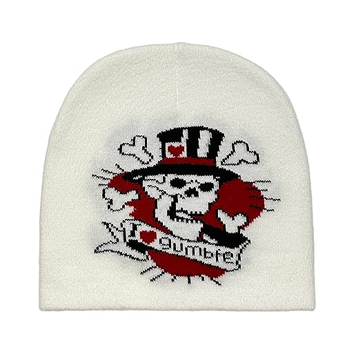 Hut Slouchy Hip Hop Warm Halloween Zubehör Slouchy High School Teens Skull von Laikoutd
