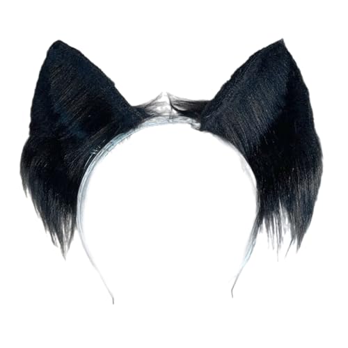 Laikoutd Cosplay Kätzchen Ohren Ohrstirnband Pelzige Kätzchen Carnivals Party Handgefertigt Pelzige Party Kostüm Teufel Cosplay Haarband von Laikoutd