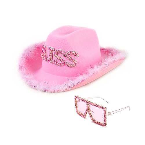 Laikoutd Cowboyhut, Western-Cowgirl-Hut, für Damen, Mädchen, Foto-Requisiten, schimmernde Cowgirl-Hüte, Party, Fedora, Unisex-Hut von Laikoutd