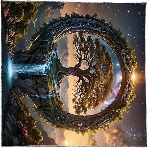Laikoutd Divinationen Tischdecke Baum Wasserfall Astrologie Tarotkarte Tischdecke Altars Stoff Göttlichkeit Brettspiel Accessoires Altäre Tarotkarten Tuch von Laikoutd