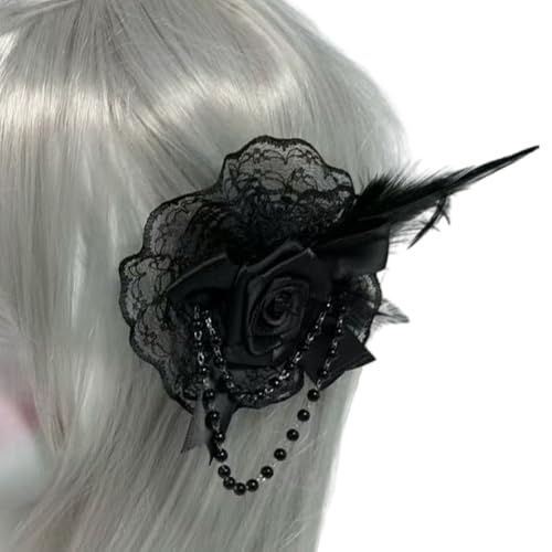 Laikoutd Fascinator für Damen, eleganter Clip, gefiederter Kopfschmuck für Make-up, Party, Maskeraden, Flapper, Cosplay, Haarschmuck Laikoutd Fascinator für Damen, eleganter Clip, gefiederter Kopfschmuck für Make-up, Party, Maskeraden, Flapper, Cosplay, Haarschmuck von Laikoutd