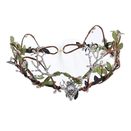 Laikoutd Feen-Kopfschmuck für Damen, Feenkönigin, Kopfschmuck, Blattkreis, Feen-Stirnband für Halloween, Hochzeit Laikoutd Feen-Kopfschmuck für Damen, Feenkönigin, Kopfschmuck, Blattkreis, Feen-Stirnband für Halloween, Hochzeit von Laikoutd