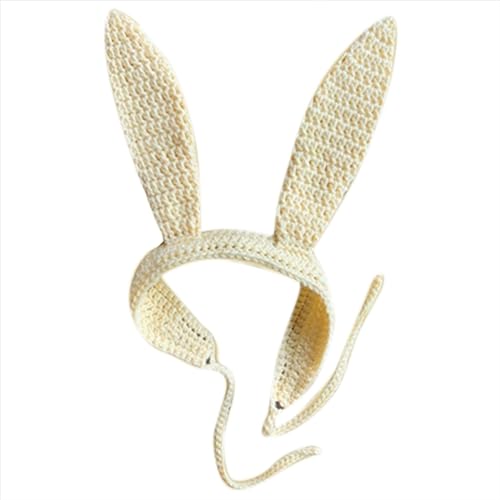 Laikoutd Gestrickte Kaninchenhüte Kopfschmuck Foto Requisiten Handgefertigtes Kopfbedeckungsfoto Requisiten Accessoires Langes Ohren Kaninchen Thema Gehäkelte Mützen Für Frauen von Laikoutd