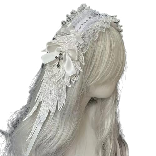 Laikoutd Japanische Engelsgeflügelhaarband Cosplay Kopfstück Rüsche Spitzenstirnband Für Maskerade Und Halloween Party Foto Kee Laikoutd Japanische Engelsgeflügelhaarband Cosplay Kopfstück Rüsche Spitzenstirnband Für Maskerade Und Halloween Party Foto Kee von Laikoutd
