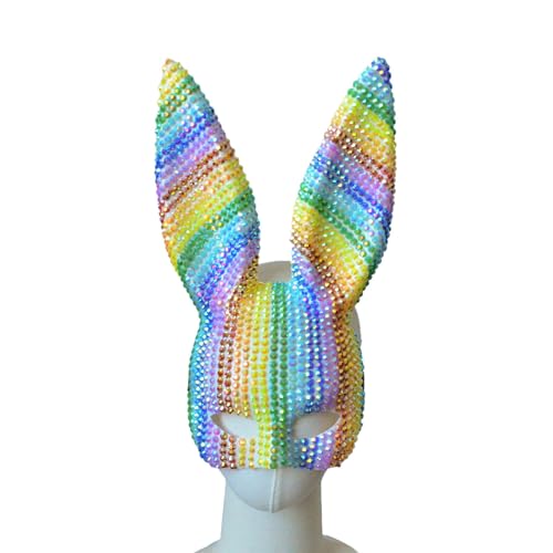 Laikoutd Strasssteine Maskerade Maske Regenbogenfarbe Bunnies Gesichtsmaske Disco Maske Für Männer Frauen Maskerade Halloween Cosplay Event Laikoutd Strasssteine Maskerade Maske Regenbogenfarbe Bunnies Gesichtsmaske Disco Maske Für Männer Frauen Maskerade Halloween Cosplay Event von Laikoutd