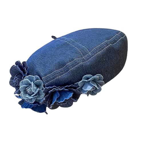 Laikoutd Trendy Berets Blumen Mit Unisex Kopfbedeckung Accessoire Für Frauen Männer Cabbie Für Halloween Cosplay Party Outfit von Laikoutd