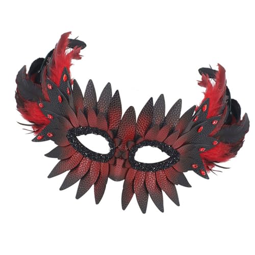 Laikoutd Wiederverwendbare PU Schnabel Maske Halbe Gesichtsberichterstattung Mit Gefiederten Detail von Laikoutd