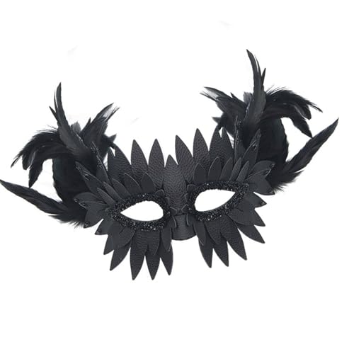 Laikoutd Wiederverwendbare PU Schnabel Maske Halbe Gesichtsberichterstattung Mit Gefiederten Detail Laikoutd Wiederverwendbare PU Schnabel Maske Halbe Gesichtsberichterstattung Mit Gefiederten Detail von Laikoutd
