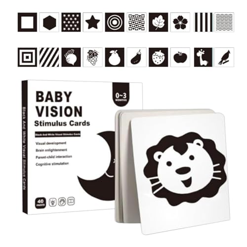 Essentials Sensorische Karten Für Babys, Kontrastkarten Spielzeug 0-36 Monate, 20 Stück Sensory Toys Karten, Lernkarten Kleinkinder Für Visuelle Stimulation Und Entwicklung des Gehirns, A von Lainiaoly