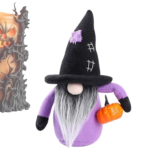 Halloween GNOME Plüsch, Weihnachten Geist Schwedische Tomte Dekorationen, Gruseliger Gesichtslose Puppe Mit Kürbis Hexen Hut, Weiche Plüsch Für Urlaub Party Geschenke - 26x9cm von Lainiaoly