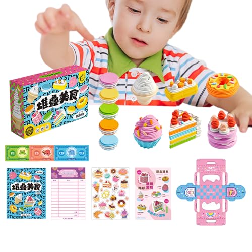 Kinderküche Spielküche Zubehör, Kinder-Rollenspiel-Spielzeugküchenzubehör, Gestapelte Dessertfreuden, Realistisches Lebensmittel-Lernspielzeugset Für Kinder Ab 3 Jahren, A von Lainiaoly