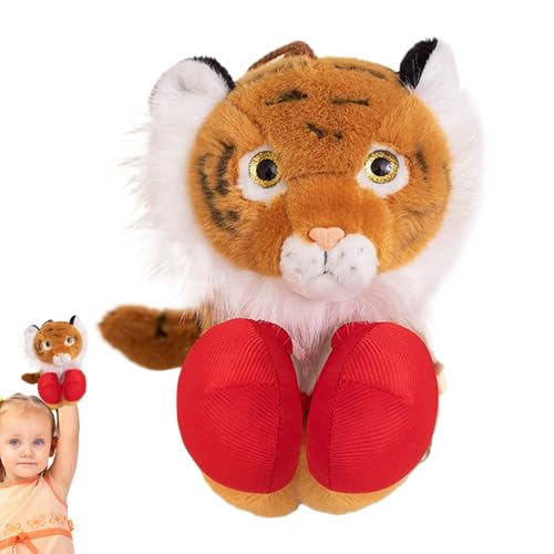 Lainiaoly Boxender Tiger Plüsch-Handpuppe, Interaktive Box-Handpuppe, Weiche Interaktive Boxpuppe Mit Einziehbarem Arm Für Kleinkinder - Tiger von Lainiaoly