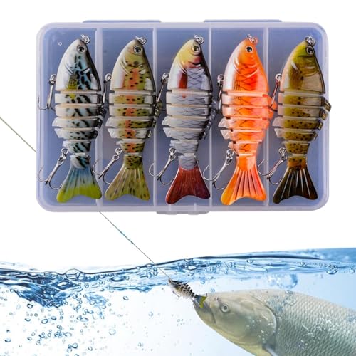 Lainiaoly Gegliederter Swimbait,Gegliederte Angelköder | 10 cm Mehrgelenk-Schwimmköder 5X Für Wels Forelle Barsch In Salzwasser Seen Und Flüssen Lainiaoly Gegliederter Swimbait,Gegliederte Angelköder | 10 cm Mehrgelenk-Schwimmköder 5X Für Wels Forelle Barsch In Salzwasser Seen Und Flüssen von Lainiaoly