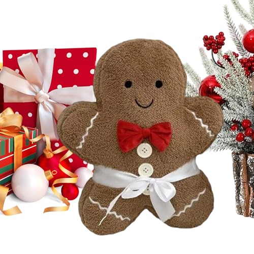 Lainiaoly Lebkuchenmann-Kissen, Weihnachts-Plüschkissen Stofftier, Kreatives Lebkuchenmann Plüsch Dekoration, Plusch-Lebkuchenfiguren-Puppen, Mann Plüsch, 40 cm Lainiaoly Lebkuchenmann-Kissen, Weihnachts-Plüschkissen Stofftier, Kreatives Lebkuchenmann Plüsch Dekoration, Plusch-Lebkuchenfiguren-Puppen, Mann Plüsch, 40 cm von Lainiaoly