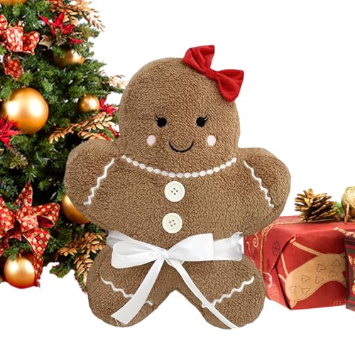 Lainiaoly Lebkuchenmann-Kissen, Weihnachts-Plüschkissen Stofftier, Kreatives Lebkuchenmann Plüsch Dekoration, Plusch-Lebkuchenfiguren-Puppen, Mann Plüsch, 40 cm Lainiaoly Lebkuchenmann-Kissen, Weihnachts-Plüschkissen Stofftier, Kreatives Lebkuchenmann Plüsch Dekoration, Plusch-Lebkuchenfiguren-Puppen, Mann Plüsch, 40 cm von Lainiaoly