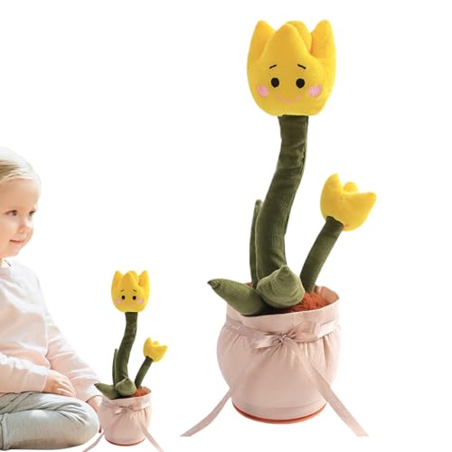 Lainiaoly Musical Dancing Blume - Plüschspielzeug Spricht, Rose Singen | USB -wiederaufladbares Interaktives Spielzeug, Lustige Bewegung Und Soundspielzeug Für Kleinkinder Kinder, Frühes Lerne von Lainiaoly
