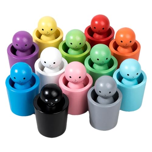 Lainiaoly Steckpuppen In Bechern Aus, Farbsortierbecher, Farbanpassungsspielzeug Für Vorschulkinder, Spielset Zur Farberkennung, Holzspiele Zum Erlernen des Farbzählens Lainiaoly Steckpuppen In Bechern Aus, Farbsortierbecher, Farbanpassungsspielzeug Für Vorschulkinder, Spielset Zur Farberkennung, Holzspiele Zum Erlernen des Farbzählens von Lainiaoly