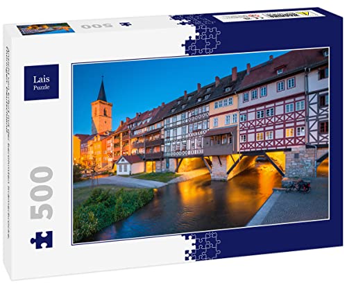 Lais Puzzle Ansicht von Erfurt mit der berühmten Krämerbrücke, Thüringen. Deutschland. 500 Teile von Lais Puzzle