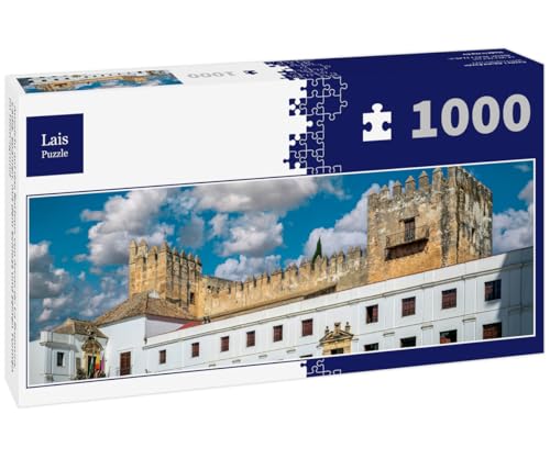 Lais Puzzle Aussicht auf das Rathaus von Arcos de La Frontera, Cadiz, Spanien, mit dem Schloss und seinen Türmen im Hintergrund 1000 Teile Panorama von Lais Puzzle