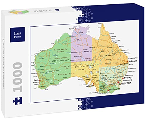 Lais Puzzle Australien - Karte des Kontinents 1000 Teile von Lais Puzzle