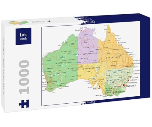 Lais Puzzle Australien - Karte des Kontinents 1000 Teile von Lais Puzzle