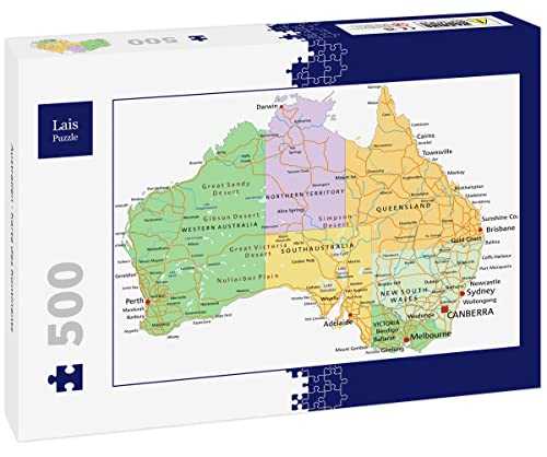 Lais Puzzle Australien - Karte des Kontinents 500 Teile von Lais Puzzle