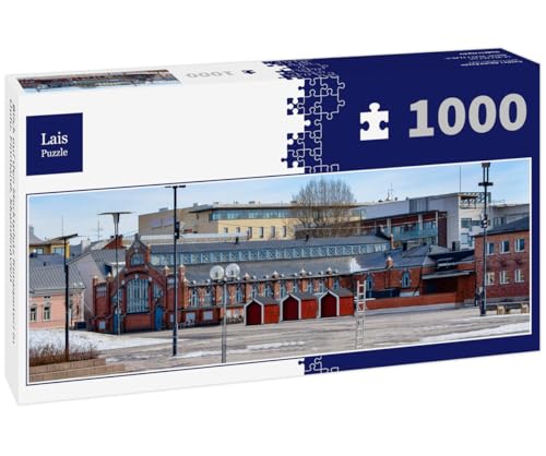 Lais Puzzle Blick auf den Marktplatz Kauppatori in Oulu, Finnland, Skandinavien 1000 Teile Panorama von Lais Puzzle