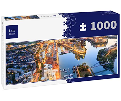 Lais Puzzle Blick auf die Stadt Düsseldorf, Deutschland, Panorama 1000 Teile Panorama von Lais Puzzle