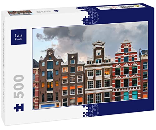 Lais Puzzle Fassaden typisch holländischer Herrenhäuser an den Grachten des UNESCO-Welterbes in Amsterdam, Niederlande 500 Teile von Lais Puzzle