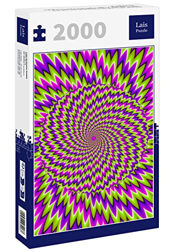 Lais Puzzle Grüner, lila und rosa Hintergrund mit Sich bewegender Kugel. Optische Täuschung der Bewegung 2000 Teile von Lais Puzzle
