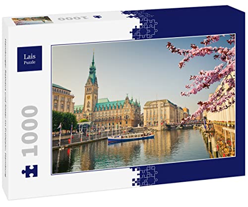 Lais Puzzle Hamburger Rathaus und Alster im Frühjahr, Hamburg 1000 Teile von Lais Puzzle