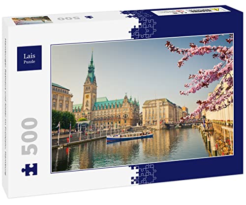 Lais Puzzle Hamburger Rathaus und Alster im Frühjahr, Hamburg 500 Teile von Lais Puzzle