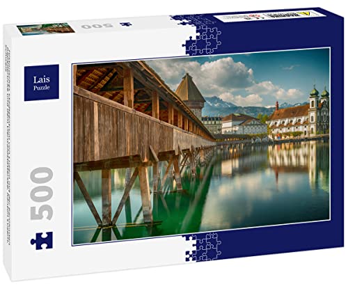 Lais Puzzle Historisches Stadtzentrum von Luzern mit der berühmten Kapellbrücke und dem Vierwaldstattersee, Kanton Luzern, Schweiz 500 Teile von Lais Puzzle